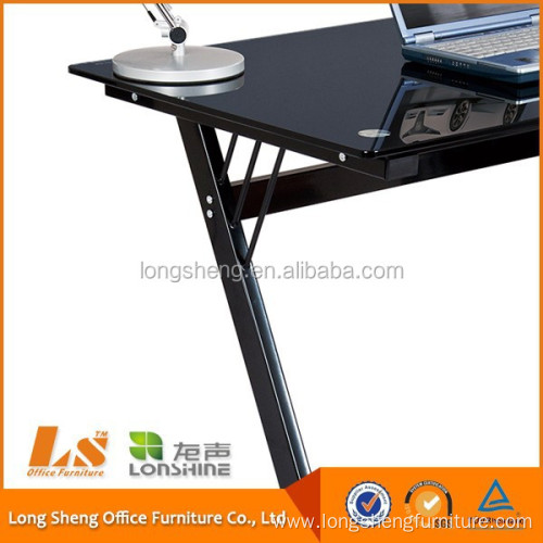 Long Office Tempered Glass Computer Table